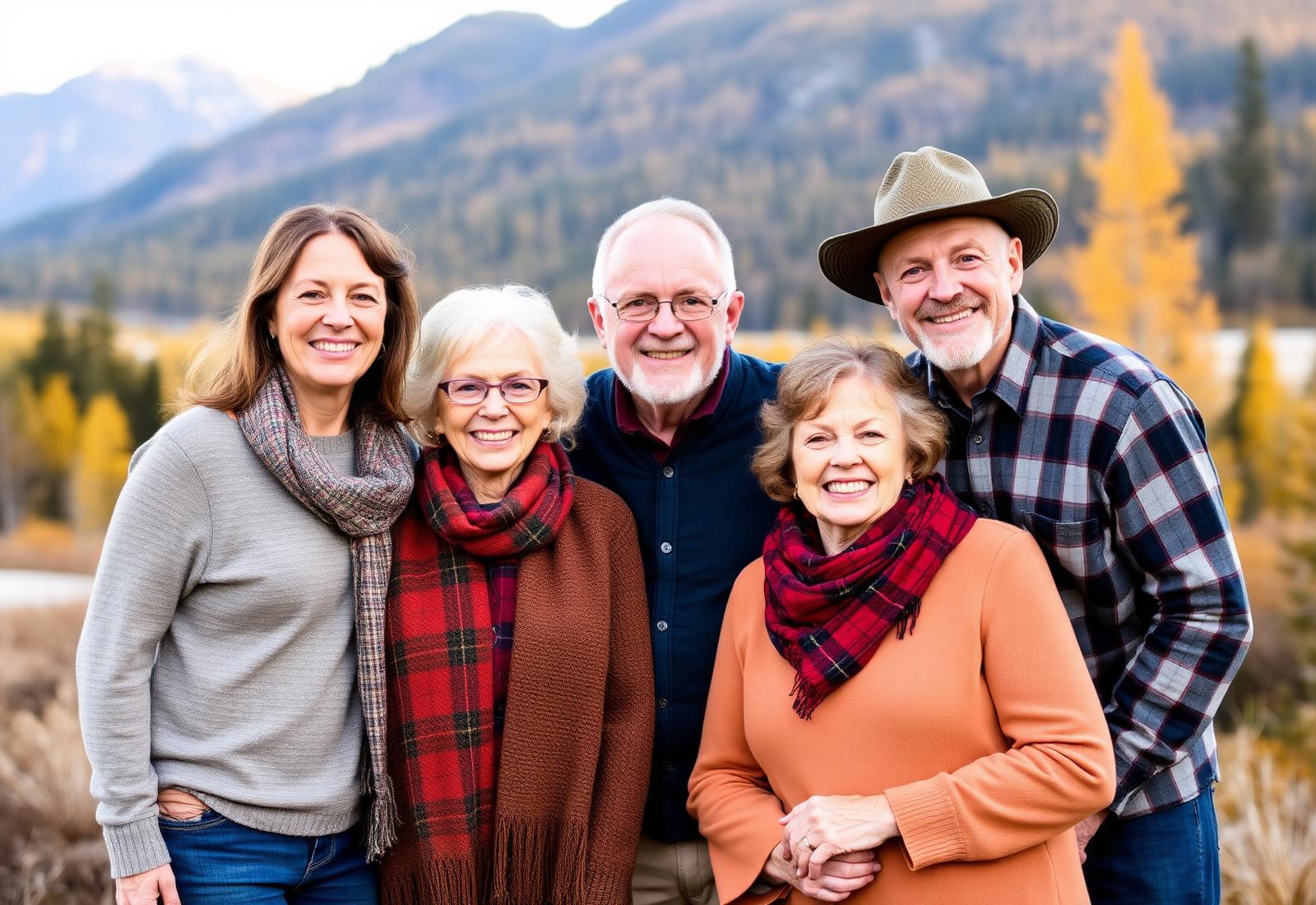 Family enjoying Alaska autumn